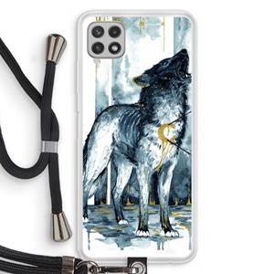 CaseCompany Bleeding Soul: Samsung Galaxy A22 4G Transparant Hoesje met koord