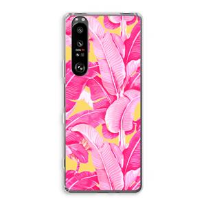 CaseCompany Pink Banana: Sony Xperia 1 III Transparant Hoesje