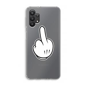 CaseCompany Middle finger black: Samsung Galaxy A32 5G Transparant Hoesje