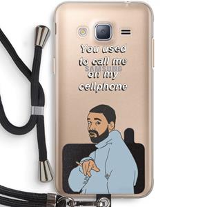 CaseCompany Hotline bling: Samsung Galaxy J3 (2016) Transparant Hoesje met koord