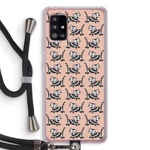 CaseCompany Zwarte poes: Samsung Galaxy A51 5G Transparant Hoesje met koord