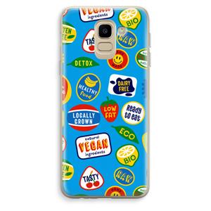 CaseCompany Fruitsticker: Samsung Galaxy J6 (2018) Transparant Hoesje