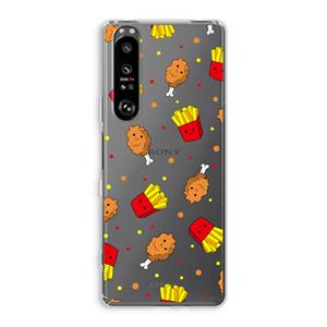 CaseCompany Chicken 'n Fries: Sony Xperia 1 III Transparant Hoesje