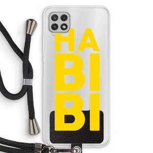 CaseCompany Habibi Blue: Samsung Galaxy A22 4G Transparant Hoesje met koord