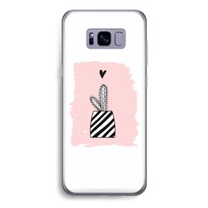 CaseCompany Zwart-wit cactus: Samsung Galaxy S8 Transparant Hoesje