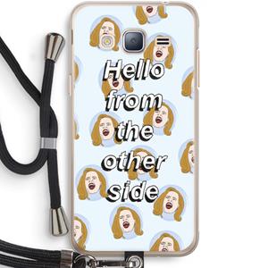 CaseCompany Hello: Samsung Galaxy J3 (2016) Transparant Hoesje met koord