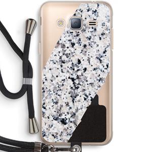 CaseCompany Gespikkelde marmer: Samsung Galaxy J3 (2016) Transparant Hoesje met koord