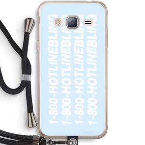 CaseCompany Hotline bling blue: Samsung Galaxy J3 (2016) Transparant Hoesje met koord
