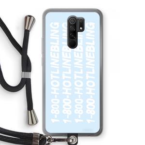 CaseCompany Hotline bling blue: Xiaomi Redmi 9 Transparant Hoesje met koord