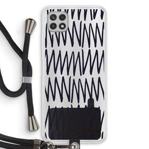 CaseCompany Marrakech Zigzag: Samsung Galaxy A22 4G Transparant Hoesje met koord