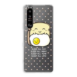 CaseCompany Sleep All Day: Sony Xperia 1 III Transparant Hoesje