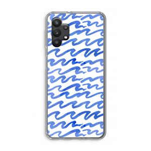 CaseCompany Blauwe golven: Samsung Galaxy A32 5G Transparant Hoesje