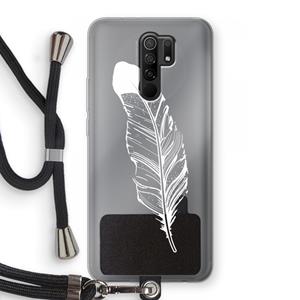 CaseCompany Pluim: Xiaomi Redmi 9 Transparant Hoesje met koord
