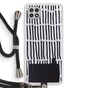 CaseCompany Moroccan stripes: Samsung Galaxy A22 4G Transparant Hoesje met koord
