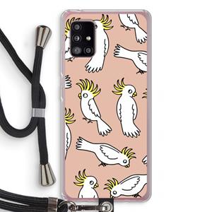 CaseCompany Papegaai: Samsung Galaxy A51 5G Transparant Hoesje met koord