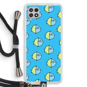 CaseCompany Visjes: Samsung Galaxy A22 4G Transparant Hoesje met koord