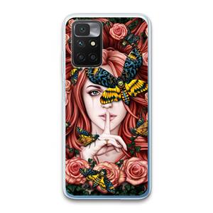 CaseCompany Lady Moth: Xiaomi Redmi 10 Transparant Hoesje
