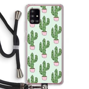 CaseCompany Cactus Lover: Samsung Galaxy A51 5G Transparant Hoesje met koord
