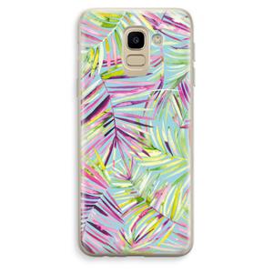 CaseCompany Tropical Palms Blue: Samsung Galaxy J6 (2018) Transparant Hoesje