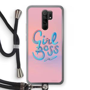 CaseCompany Girl boss: Xiaomi Redmi 9 Transparant Hoesje met koord