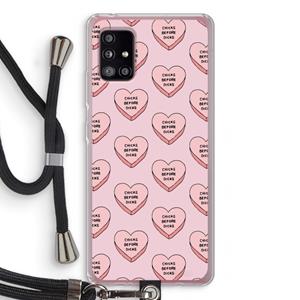 CaseCompany Chicks before dicks: Samsung Galaxy A51 5G Transparant Hoesje met koord