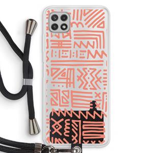 CaseCompany Marrakech Pink: Samsung Galaxy A22 4G Transparant Hoesje met koord