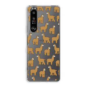 CaseCompany Alpacas: Sony Xperia 1 III Transparant Hoesje