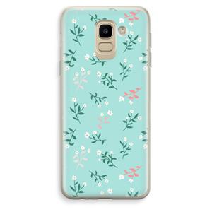 CaseCompany Small white flowers: Samsung Galaxy J6 (2018) Transparant Hoesje