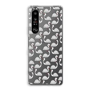CaseCompany Zwanen: Sony Xperia 1 III Transparant Hoesje