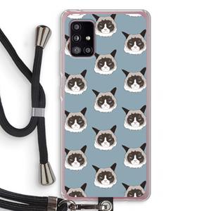 CaseCompany It's a Purrr Case: Samsung Galaxy A51 5G Transparant Hoesje met koord