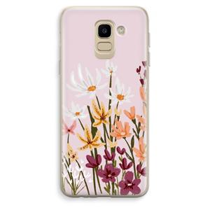 CaseCompany Painted wildflowers: Samsung Galaxy J6 (2018) Transparant Hoesje