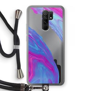 CaseCompany Zweverige regenboog: Xiaomi Redmi 9 Transparant Hoesje met koord