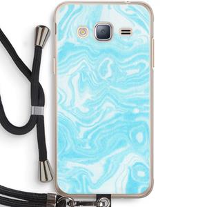 CaseCompany Waterverf blauw: Samsung Galaxy J3 (2016) Transparant Hoesje met koord
