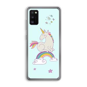CaseCompany Regenboog eenhoorn: Samsung Galaxy A41 Transparant Hoesje