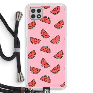 CaseCompany Watermeloen: Samsung Galaxy A22 4G Transparant Hoesje met koord