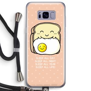 CaseCompany Sleep All Day: Samsung Galaxy S8 Plus Transparant Hoesje met koord