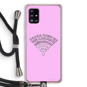 CaseCompany Home Is Where The Wifi Is: Samsung Galaxy A51 5G Transparant Hoesje met koord