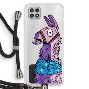 CaseCompany Lama: Samsung Galaxy A22 4G Transparant Hoesje met koord