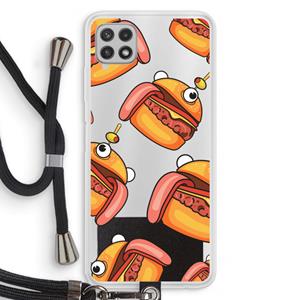 CaseCompany Hamburger: Samsung Galaxy A22 4G Transparant Hoesje met koord