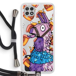 CaseCompany Loot Burger: Samsung Galaxy A22 4G Transparant Hoesje met koord
