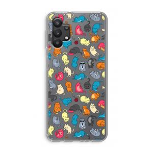 CaseCompany Kleurrijke katten: Samsung Galaxy A32 5G Transparant Hoesje