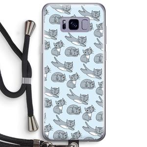 CaseCompany Poezen: Samsung Galaxy S8 Plus Transparant Hoesje met koord