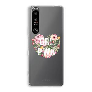 CaseCompany GRL PWR Flower: Sony Xperia 1 III Transparant Hoesje
