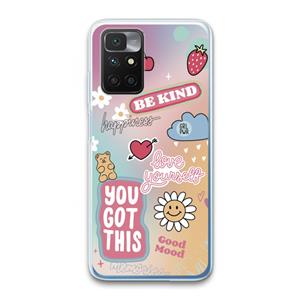 CaseCompany Positivity: Xiaomi Redmi 10 Transparant Hoesje
