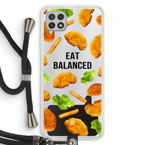 CaseCompany Eat Balanced: Samsung Galaxy A22 4G Transparant Hoesje met koord