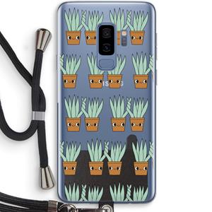 CaseCompany Sansevieria: Samsung Galaxy S9 Plus Transparant Hoesje met koord