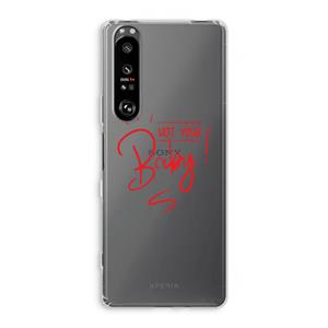 CaseCompany Not Your Baby: Sony Xperia 1 III Transparant Hoesje