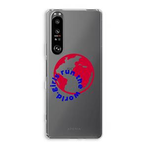 CaseCompany Run The World: Sony Xperia 1 III Transparant Hoesje
