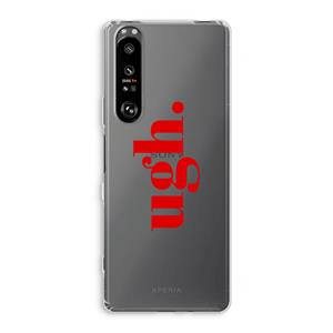 CaseCompany Ugh: Sony Xperia 1 III Transparant Hoesje