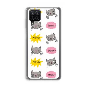 CaseCompany Meow: Samsung Galaxy A12 Transparant Hoesje